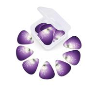 12 Pack Guitar Picks with Organizer Storage Box, Thin-Medium-Heavy Picks Handmade Plectrums lotus flower Purple Guitar Plectrums Bass Ukulele Picks Acoustic Guitar Lovers Gift