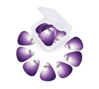 12 Pack Guitar Picks with Organizer Storage Box, Thin-Medium-Heavy Picks Handmade Plectrums lotus flower Purple Guitar Plectrums Bass Ukulele Picks Acoustic Guitar Lovers Gift