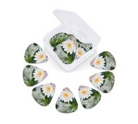 12 Pack Guitar Picks with Organizer Storage Box, Thin-Medium-Heavy Picks Handmade Plectrums Lotus pond Guitar Plectrums Bass Ukulele Picks Acoustic Guitar Lovers Gift