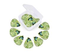 12 Pack Guitar Picks with Organizer Storage Box, Thin-Medium-Heavy Picks Handmade Plectrums Love Birds Guitar Plectrums Bass Ukulele Picks Acoustic Guitar Lovers Gift