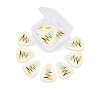 12 Pack Guitar Picks with Organizer Storage Box, Thin-Medium-Heavy Picks Handmade Plectrums mid century modern prints Guitar Plectrums Bass Ukulele Picks Acoustic Guitar Lovers Gift