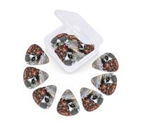 12 Pack Guitar Picks with Organizer Storage Box, Thin-Medium-Heavy Picks Handmade Plectrums Monkey Lemur Cute Guitar Plectrums Bass Ukulele Picks Acoustic Guitar Lovers Gift