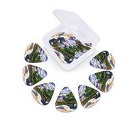 12 Pack Guitar Picks with Organizer Storage Box, Thin-Medium-Heavy Picks Handmade Plectrums Mountain sunrise landscape Guitar Plectrums Bass Ukulele Picks Acoustic Guitar Lovers Gift