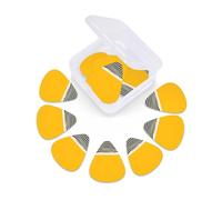 12 Pack Guitar Picks with Organizer Storage Box, Thin-Medium-Heavy Picks Handmade Plectrums Mustard Yellow and Black Guitar Plectrums Bass Ukulele Picks Acoustic Guitar Lovers Gift