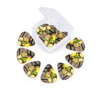 12 Pack Guitar Picks with Organizer Storage Box, Thin-Medium-Heavy Picks Handmade Plectrums One Basket Lemons Guitar Plectrums Bass Ukulele Picks Acoustic Guitar Lovers Gift
