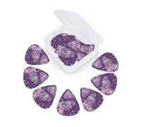 12 Pack Guitar Picks with Organizer Storage Box, Thin-Medium-Heavy Picks Handmade Plectrums Purple Butterflies Guitar Plectrums Bass Ukulele Picks Acoustic Guitar Lovers Gift