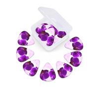 12 Pack Guitar Picks with Organizer Storage Box, Thin-Medium-Heavy Picks Handmade Plectrums Purple flower Guitar Plectrums Bass Ukulele Picks Acoustic Guitar Lovers Gift