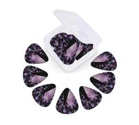 12 Pack Guitar Picks with Organizer Storage Box, Thin-Medium-Heavy Picks Handmade Plectrums Purple Peacock Guitar Plectrums Bass Ukulele Picks Acoustic Guitar Lovers Gift