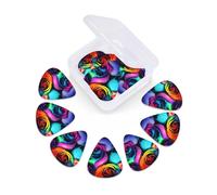 12 Pack Guitar Picks with Organizer Storage Box, Thin-Medium-Heavy Picks Handmade Plectrums Rainbow Rose Guitar Plectrums Bass Ukulele Picks Acoustic Guitar Lovers Gift