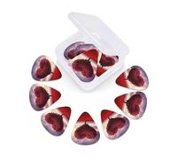 12 Pack Guitar Picks with Organizer Storage Box, Thin-Medium-Heavy Picks Handmade Plectrums Red rose Heart Shaped Tree Guitar Plectrums Bass Ukulele Picks Acoustic Guitar Lovers Gift