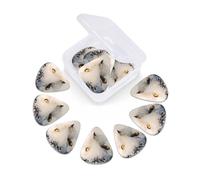 12 Pack Guitar Picks with Organizer Storage Box, Thin-Medium-Heavy Picks Handmade Plectrums Snowy Owl Eyes Guitar Plectrums Bass Ukulele Picks Acoustic Guitar Lovers Gift