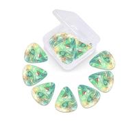 12 Pack Guitar Picks with Organizer Storage Box, Thin-Medium-Heavy Picks Handmade Plectrums Summer Mermaid Guitar Plectrums Bass Ukulele Picks Acoustic Guitar Lovers Gift