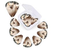 12 Pack Guitar Picks with Storage Box 3 Different Thickness Celluloid Plectrums Short-haired pomeranian dog Guitar Pick for Electric Guitars, Bass, Ukulele Includes 0.46mm, 0.71mm, 0.96mm