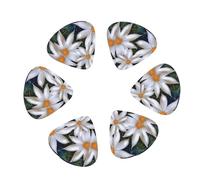 12-Pack Guitar Picks With storage box, Artistic Daisy Floral Printed Guitar Plectrums Universal Accessories(0.46mm,0.71mm,0.96mm)