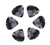 12-Pack Guitar Picks With storage box, Astronaut on The Moon Printed Guitar Plectrums Universal Accessories(0.46mm,0.71mm,0.96mm)