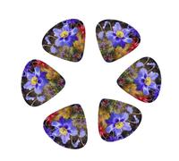 12-Pack Guitar Picks With storage box, Beautiful Flowers Art Printed Guitar Plectrums Universal Accessories(0.46mm,0.71mm,0.96mm)