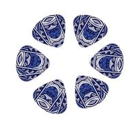 12-Pack Guitar Picks With storage box, Blue Polynesian Maori Tribal Pattern Printed Guitar Plectrums Universal Accessories(0.46mm,0.71mm,0.96mm)