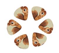 12-Pack Guitar Picks With storage box, cartoon cute squirrel art Printed Guitar Plectrums Universal Accessories(0.46mm,0.71mm,0.96mm)