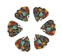 12-Pack Guitar Picks With storage box, Color Acoustic and Guitars Printed Guitar Plectrums Universal Accessories(0.46mm,0.71mm,0.96mm)