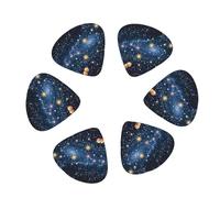 12-Pack Guitar Picks With storage box, Constellation Star Clusters Galaxies Printed Guitar Plectrums Universal Accessories(0.46mm,0.71mm,0.96mm)