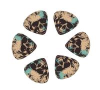 12-Pack Guitar Picks With storage box, Cool Retro Skull Graphics Printed Guitar Plectrums Universal Accessories(0.46mm,0.71mm,0.96mm)