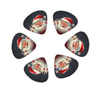 12-Pack Guitar Picks With storage box, Cute Santa Claus Print Printed Guitar Plectrums Universal Accessories(0.46mm,0.71mm,0.96mm)