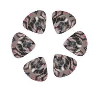 12-Pack Guitar Picks With storage box, french bulldog Printed Guitar Plectrums Universal Accessories(0.46mm,0.71mm,0.96mm)