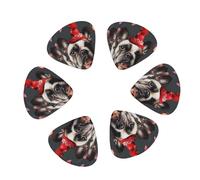 12-Pack Guitar Picks With storage box, French Bulldog Printed Guitar Plectrums Universal Accessories(0.46mm,0.71mm,0.96mm)