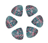 12-Pack Guitar Picks With storage box, Japanese Cherry Flowers Printed Guitar Plectrums Universal Accessories(0.46mm,0.71mm,0.96mm)