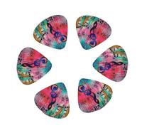 12-Pack Guitar Picks With storage box, Music Notes Printed Guitar Plectrums Universal Accessories(0.46mm,0.71mm,0.96mm)