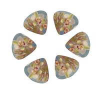 12-Pack Guitar Picks With storage box, orchids Printed Guitar Plectrums Universal Accessories(0.46mm,0.71mm,0.96mm)