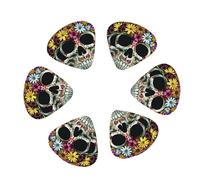 12-Pack Guitar Picks With storage box, Skull Print Printed Guitar Plectrums Universal Accessories(0.46mm,0.71mm,0.96mm)