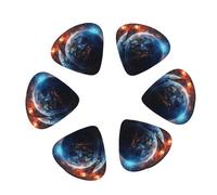 12-Pack Guitar Picks With storage box, Space Planet Earth Printed Guitar Plectrums Universal Accessories(0.46mm,0.71mm,0.96mm)