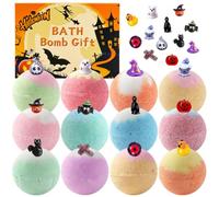 12 Pack Halloween Bath Bombs with Surprise Toys | Bath Salt Formula, Colourful Fizzing Effects, Hidden Halloween Figures, Scented Bath Experience, Gift Box Packaging