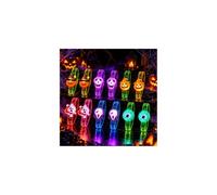 12 Pack Halloween LED Light Up Wrist Bands, Halloween Party Bag Fillers | Glow in the Dark Wristband, Skeleton Pumpkin Spider Ghost Face Spider, Party Favors of Halloween Day of the Dead Dark Party