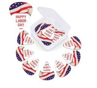 12 Pack Happy Labor Day Guitar Picks with Organizer Storage Box, 3 Different Thickness Celluloid Plectrums for Acoustic Guitar, Bass, Ukulele, Includes 0.46mm, 0.71mm, 0.96mm