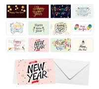 12 Pack Happy New Year Cards 2026, New Year Greeting Cards with Envelopes and Stickers, New Years Eve Decorations, for Families Friend Colleagues New Years Eve Party Graduations Birthday Christmas