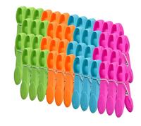 12 Pack Heavy Duty Clothes Pegs - Durable Plastic Laundry Clips with Non-Slip Grip & Strong Spring - Ideal for Washing Line, Indoor & Outdoor Use