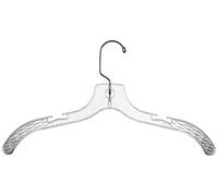 12 Pack - Heavy Weight 17" Clear Crystal Plastic Cloth Hangers - 12 Pack Suit or Coat Swivel Hook Hanger (Clear Hanger)