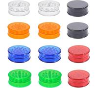 12 Pack Herb Grinder for Manual, 2.3in Small Spice Grinder with Storage, Portable and Disposable Plastic Grinder,Mix