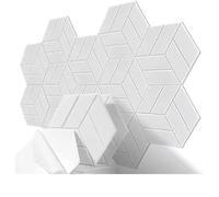 12-Pack Hexagonal Polyester Fibre Soundproofing Wall Panels - 9 mm Thick Self-Adhesive Acoustic Pads for Home, Studio, Music Room & Office - Decorative Sound-Absorbing Tiles in Assorted Colours, Indoo