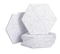 12-Pack Hexagonal Polyester Fibre Soundproofing Wall Panels - 9 mm Thick Self-Adhesive Acoustic Pads for Home, Studio, Music Room & Office - Decorative Sound-Absorbing Tiles in Assorted Colours, Indoo