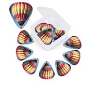 12 Pack Hot Air Balloons Guitar Picks with Organizer Storage Box, 3 Different Thickness Celluloid Guitar Pick Abstract Art Pics Plectrum for Acoustic Electric Guitar, Ukulele, Bass