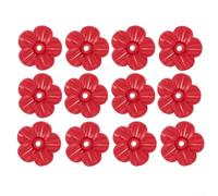 12 Pack Hummingbird Feeder Replacement Flowers with 0 3 Inch Hole Size, Artificial Floral Parts Designed for Perching and Maintaining Clean Water