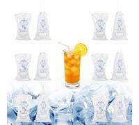 12 Pack Ice Bags for Ice Cubes, Drawstring Ice Cube Bags for Freezer Storage, Heavy Duty 8lb Capacity Ice Bags for Ice Machine Storage Freezer Keeper, 45cm x 27.5cm
