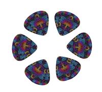 12 Pack Indian Mandalas Dragonfly Guitar Picks, Bass Electric Acoustic Guitar Ukulele Accessories Includes Thin Medium Heavy Guitar Picks Plectrums with Organizer Storage Box