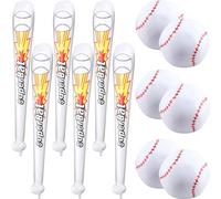 12 Pack Inflatable Baseball Bat Set Include 6 pcs 31 inch Baseball Bat Inflates and 6 pcs 12 inch Baseball
