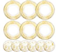 12 Pack Inflatable Pool Floats Set Include 31 Inch Adults Swim Rings and 16 Inch Inflatable Beach Balls with Gold Confetti for Summer, Beach & Pool Party Decorations