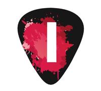 12 Pack Initial Guitar Picks Plectrums, Colourful Guitar Pick Classical Triangle 0.46 0.71 0.96mm Cute Guitar Pick Thin Medium Heavy Thumb Acoustic Finger Picks, Splatter Letter I