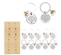12 Pack Inspirational Keychain Set with Thank You Cards and Gift Bags, Motivational Appreciation Gifts for Teachers, Nurses, Coworkers, Retirement, Staff, Positive Affirmation Tokens of Gratitude